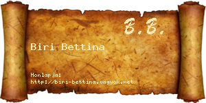 Biri Bettina névjegykártya